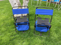 2 Survivor Concert or Beach Folding Chairs with Built in Coolers
