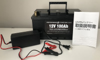 100Ah LiFeP04 Battery Incl. 10A Charger, 15 YEAR WARRANTY