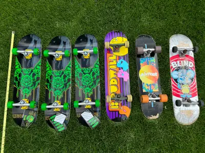 Skateboards: Creature - NEW black & green in color…$80 each Pudwill - great condition Pac Man design...