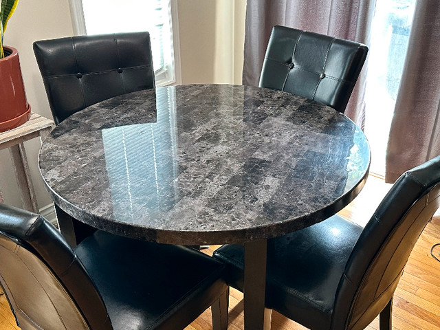 Selling used dining table set - 4 chairs - negotiate OBO | Dining Tables &  Sets | London | Kijiji