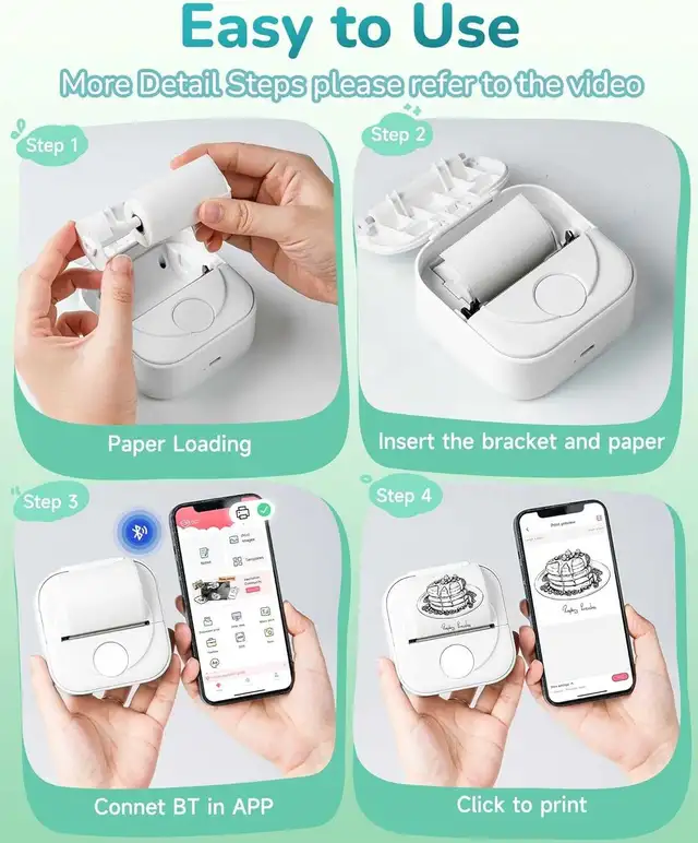 Itari Q02 Mini Bluetooth Sticker Printer – Inkless, Portable,  in Cameras & Camcorders in City of Montréal - Image 6