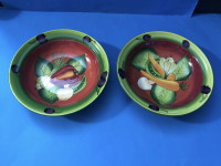 Vtg f 2 GATES WARE  Vegetable Pasta / Soup Bowls/plates 8 3/4”l