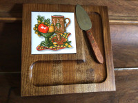 MCM Cheese Board w/ tile inset