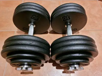 New 1" 160lb adjustable dumbbells pair/set (80lbs per hand), View more