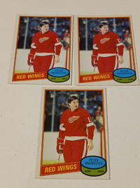 Vintage Hockey Cards OPC 1980 Peter Mahovlich Lot of 3 EX Wings