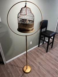 Vintage bird cage with stand