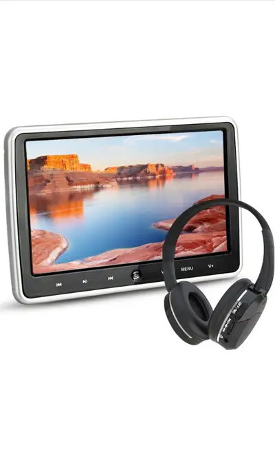This is a brand new wide screen ultra-thin headrest portable car DVD player with a 10.1 inch 1024*60...