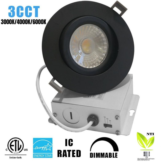 4" 9W 3CCT LED RECESSED GIMBAL SLIM CEILING LIGHT in Other Business & Industrial in Oshawa / Durham Region