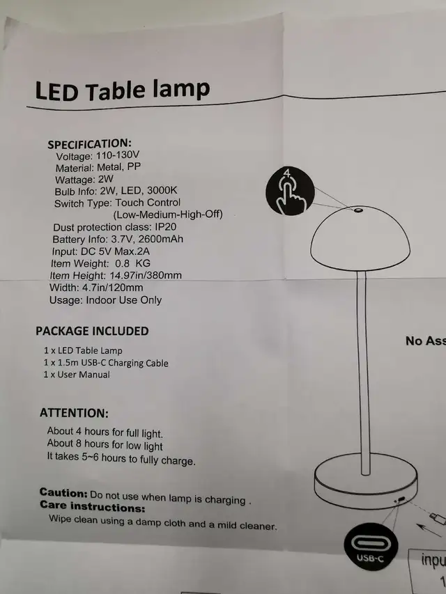 Cordless Mushroom Shape Rechargeable Table Lamp in Indoor Lighting & Fans in Markham / York Region - Image 10