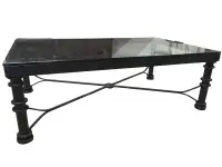 Designer Black Iron Table with glass top