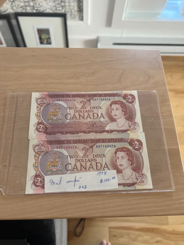 Papier monnaie $ 2.00 dans Art et objets de collection  à Ville de Montréal