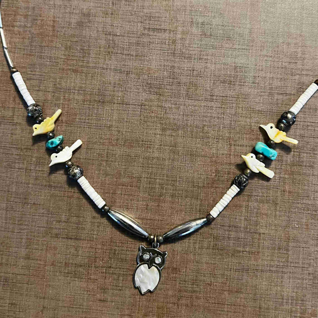 Necklace with puka shells, torquoise, and mother of pearl in Jewellery & Watches in City of Halifax