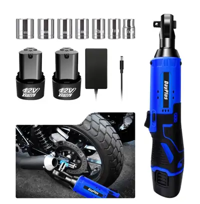 Brand New 3/8"300 RPM 12V Cordless Ratchet Wrench Set, View more