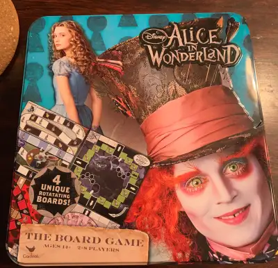 Disney Alice in Wonderland Board Game in Tin Johnny Depp