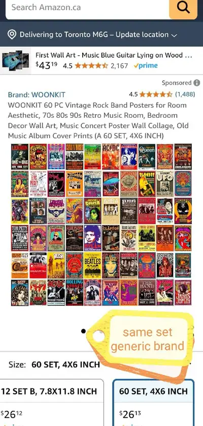 Spice up your space with this set of 60 vintage rock band posters, each measuring 4x6 inches! These...