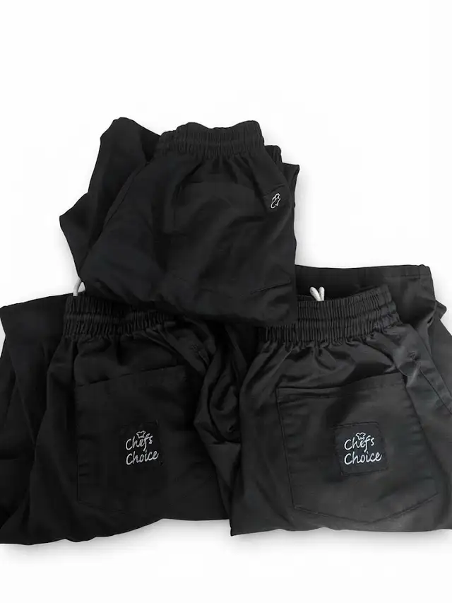 Chef's Choice small   Black Chef Pants - Lot of 3 Pairs