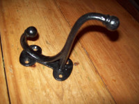 Antique cast iron black saddle wall hook