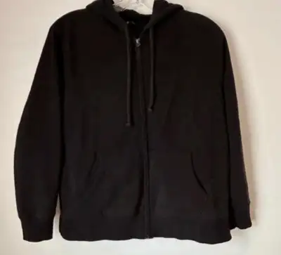 Black zip up hoodie, size XL ladies, View more