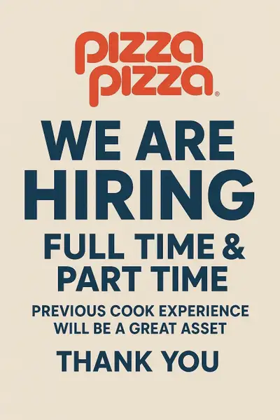 Pizza Pizza Hiring, View more