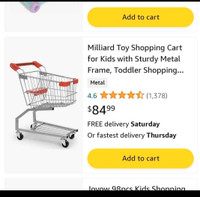 Children metal grocery cart