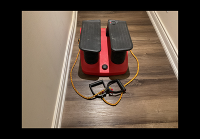 Aerobic fitness step air climber machine, portable, easy to use, no assembly needed. Changed elastic...