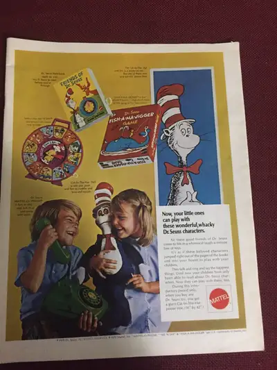 Multi page Mattel ads with three pages having two sided ads and one page having a single sided ad. “...