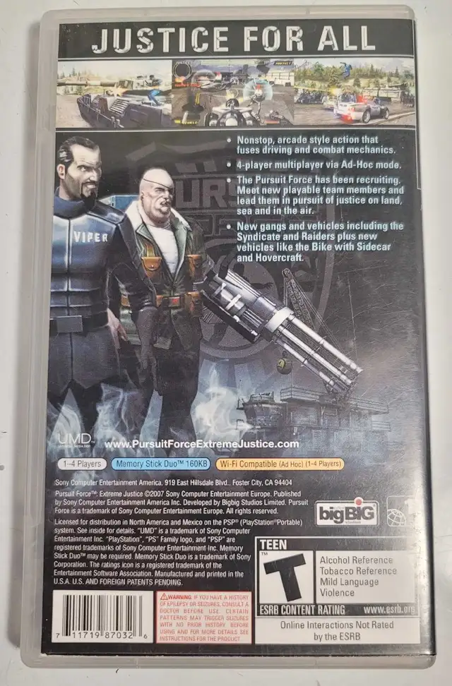 Pursuit Force Extreme Justice PSP in Sony PSP & Vita in Barrie - Image 3