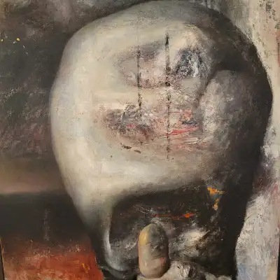 20th century brutalist oil painting, View more