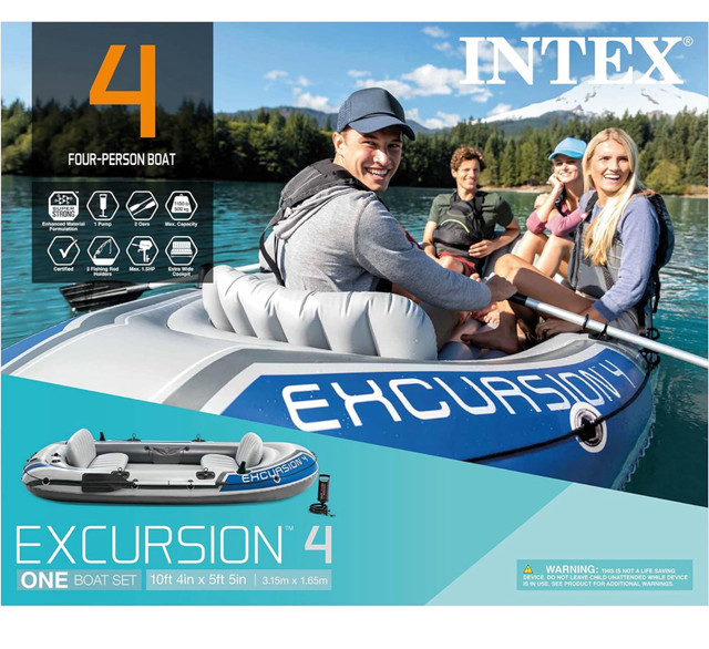 Intex Excursion 4, 4-Person Inflatable boat in Other in Ottawa - Image 4
