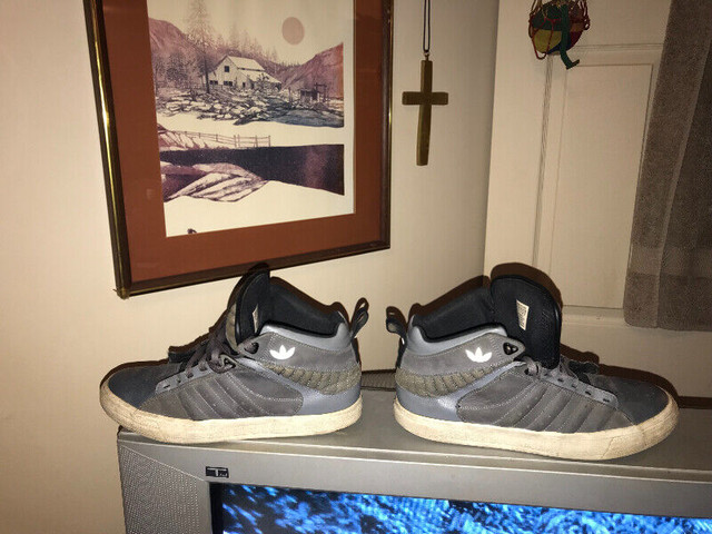 Adidas high top shoes.grey suade and leather.Size 10 men’s.$50 in Men's Shoes in Kitchener / Waterloo