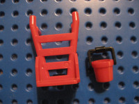 Lego Minifigure Accessory Lot Dolly Handcart Bucket Pail City