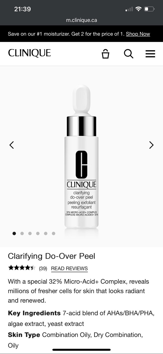 Clinique Clarifing Do-over peel 100% New in Other in Downtown-West End