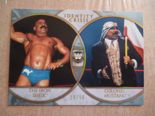Topps WWE Identity Crisis card 19/50 Iron Sheik + Ron Simmons in Arts & Collectibles in Peterborough