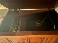 Vintage Record Player in Sold Wood Cabinet