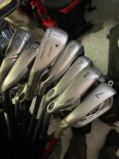 Selling miscellaneous left-handed golf irons from various brands names including Callaway, Mizuno, T...