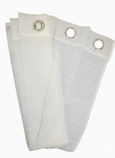 White Sheer Grommet Curtains (54" x 94") Textured Stripe (NEW), View more