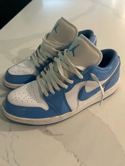 Nike Air Jordan 1 Size 9.5 White and Carolina Blue, View more
