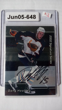 2001-02 DANY HEATLEY IN THE GAME #226 ROOKIE SIGNATURE SERIES AU
