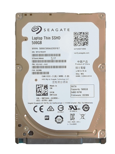 Seagate Thin ST500LM000 500GB 2.5" SATA III Hybrid Laptop Drive, View more