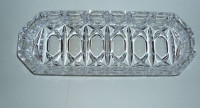 Crystal Like Glass Tray /  Olive / Pickle Tray