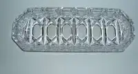 Crystal Like Glass Tray /  Olive / Pickle Tray