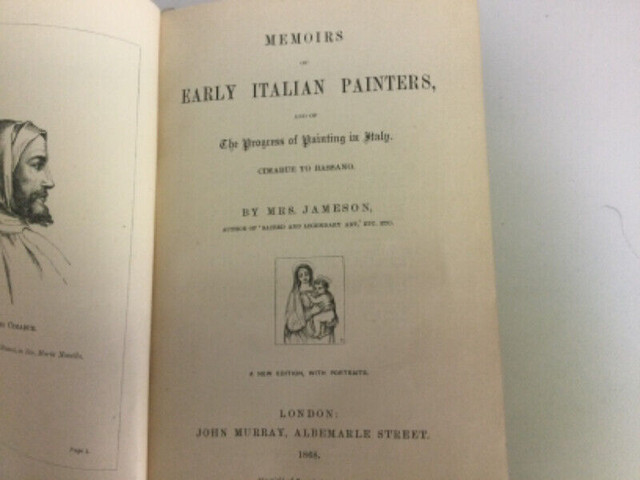 ANTIQUE - MEMOIRS OF EARLY ITALIAN PAINTERS ...BY MRS. JAMESON in Non-fiction in Ottawa - Image 2