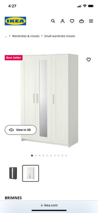 Ikea wardrobe, dresser white colored
