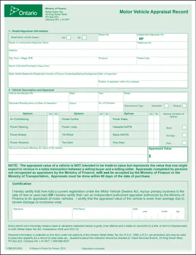 InstantCarAppraisal.com $49 | Service Ontario (MTO) / Insurance, View more