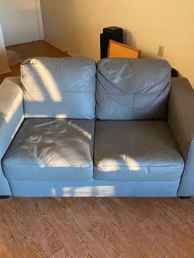 Vinyl love seat - grey, View more