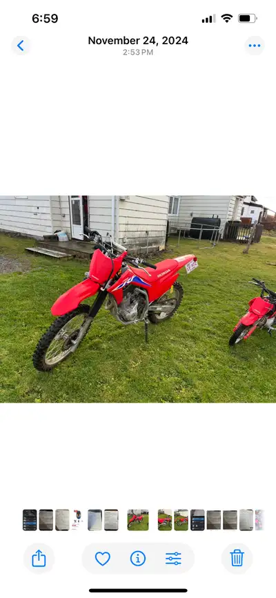 Bikes bought new not a tank of gas burned in them