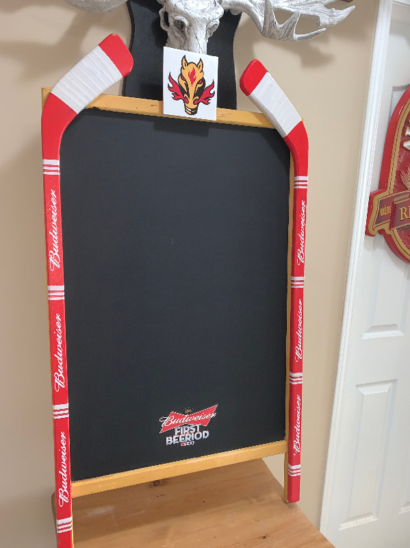 Vintage Budweiser Retro Calgary Flames NHL Beer bar signboard in Arts & Collectibles in Calgary