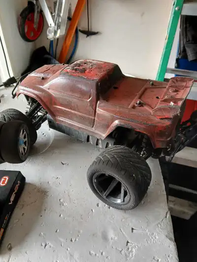 Selling a used HPI Racing RC car that's ready for some off-road action, complete with a Turnigy batt...