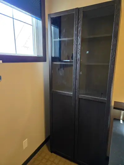 Bookcase with glass doors, View more