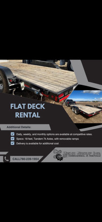 Flat deck trailer rental 